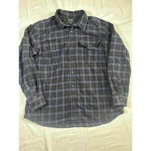 Filson Mens XXL Cotton Flannel Shirt Blue Black Buffalo Check Plaid Gorpcore